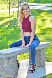 Pretty Blonde Teen Kami Flashes Her Tits In The Park