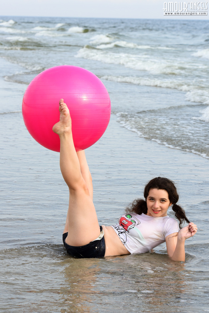 Cute angel on the beach 05