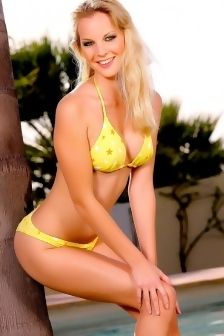Malisa Moir Natural Blonde Babe In Yellow Bikini