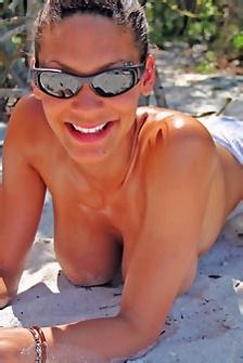 Dee Dee Busty Sand Covered Babe